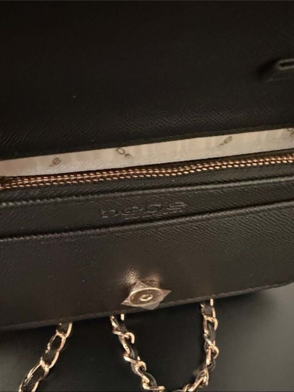 bebe Black Studded Crossbody with Gold Chain - Picture 5 of 6